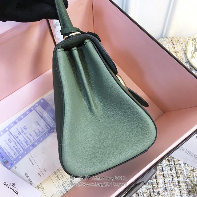 DELVAUX女包 頂級原單 Brillant系列 DV0028三拼綠 小號 德爾沃女手提包 顆粒紋牛皮 DELVAUX單肩包  fcs1048